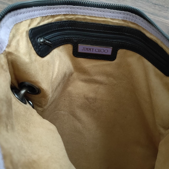 Jimmy Choo Black Leather And Suede Marin Oversized Wristlet Clutch - Picture 5 of 8